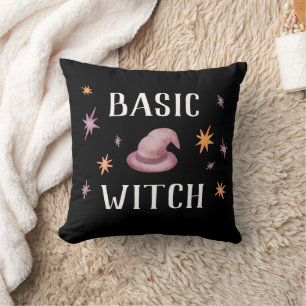 Coussin Sorcière de base moderne Funny Halloween Noir