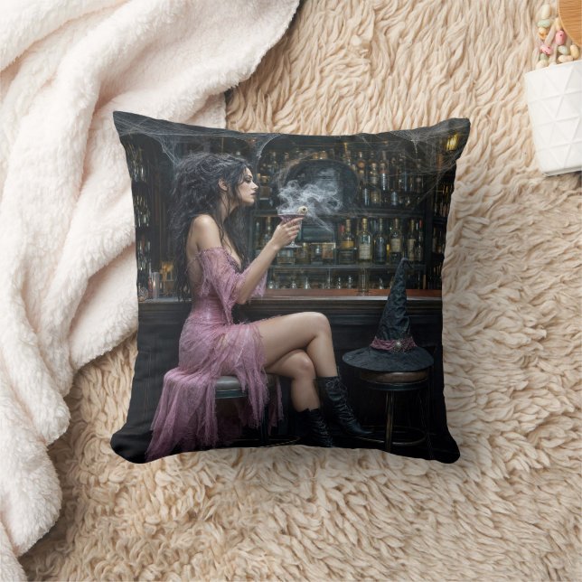 Coussin Sorcière d'Halloween dans un bar (Couverture)