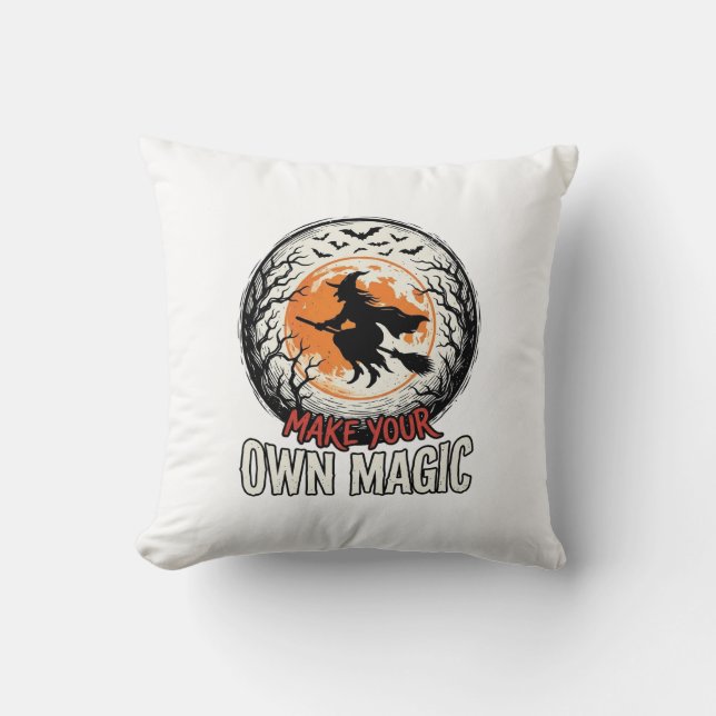 Coussin Sorcière d'Halloween possède un design de chemise  (Recto)
