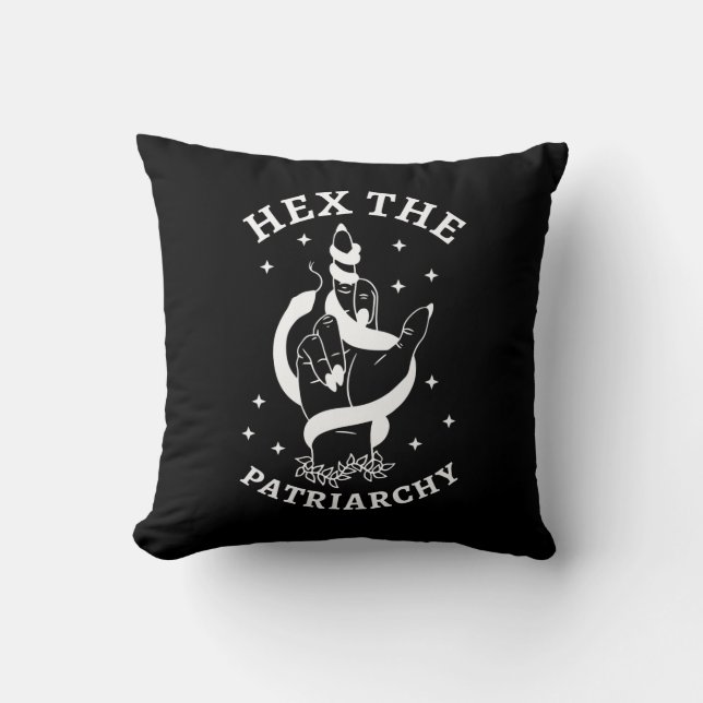 Coussin Sorcière féministe - Jetez un sort au patriarcat I (Recto)