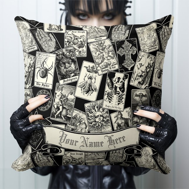 Coussin Sorcière gothique Cartes de Tarot Apothécaire (Créateur téléchargé)