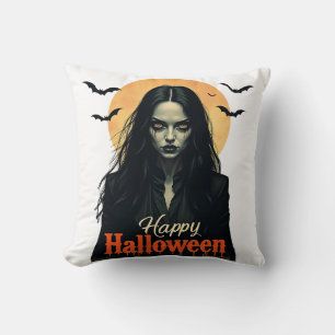 Coussin Sorcière gothique d'Halloween