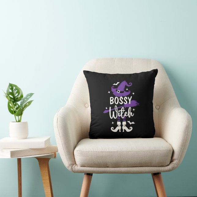 Coussin Sorcière Halloween personnalisable (Chaise)