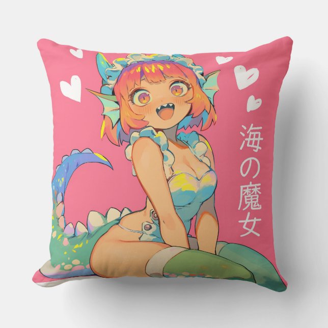 Coussin Sorcière maritime "Umi no Majo" Kawaii Anime Monst (Recto)