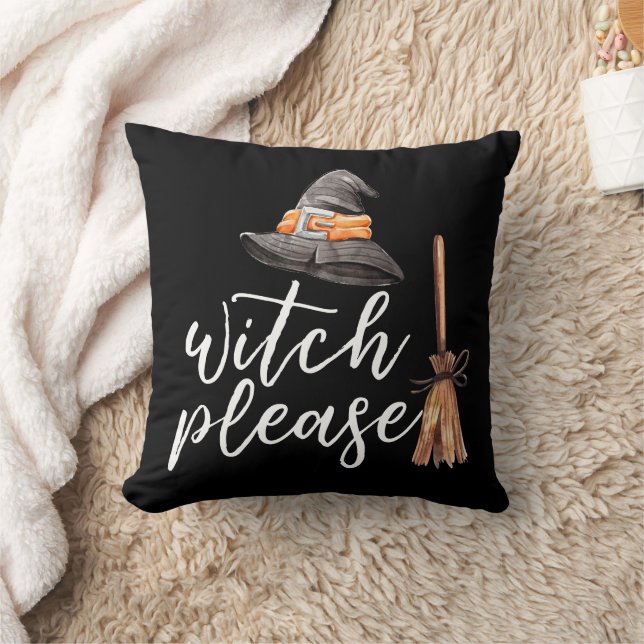 Coussin Sorcière S'Il Vous Plaît Halloween Noir (Couverture)