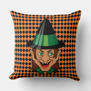 Coussin Sorcière vintage d'Halloween