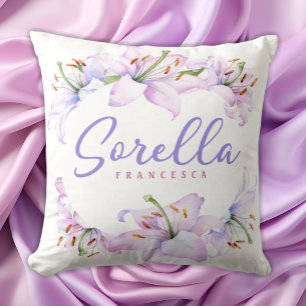 Coussin Sorella Lilies - Cadeau personnalisé pour soeur