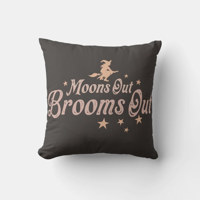 Coussin Sortez les balais, la lune est cachée Halloween gr (Recto)