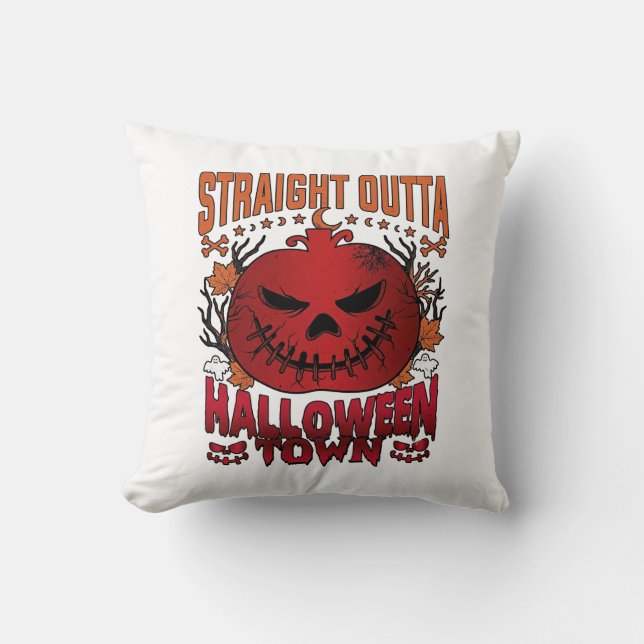 Coussin Sortis d'Halloween Town Fantômes de citrouille rou (Recto)
