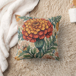 Coussin souci William Morris floral vintage