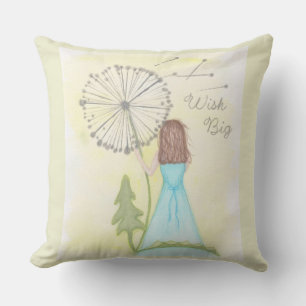 Coussin Souhaitez-vous sur une petite fille en pandelier