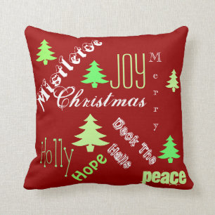 Coussin Souhaits d'arbre de vacances de Noël