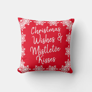 Coussin Souhaits de Noël Mistletoe Kisses Mémoire de famil