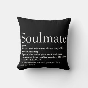 Coussin Soulmate Définition Black and White Fun