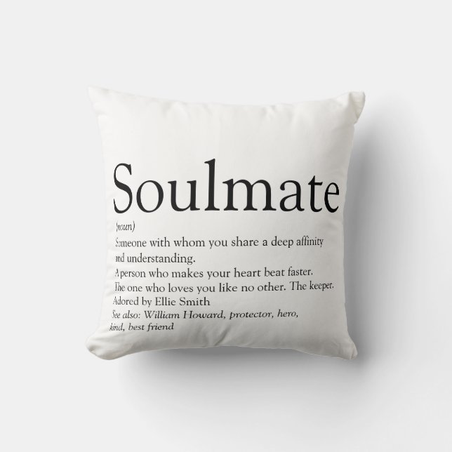 Coussin Soulmate Définition Simple Modern Fun (Recto)