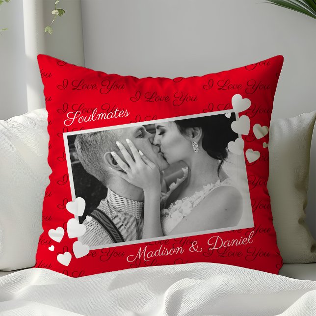 Coussin Soulmates I Love You Personnalisé Photo Romantique (Créateur téléchargé)