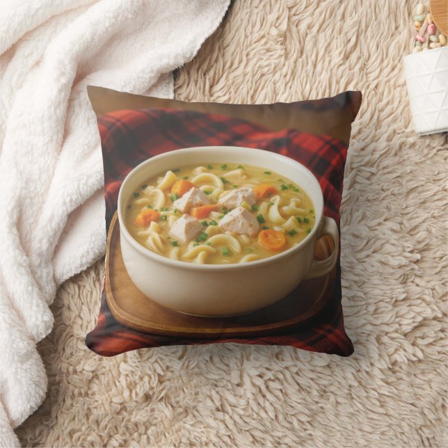 Coussin Soupe aux nouilles de poulet (Couverture)
