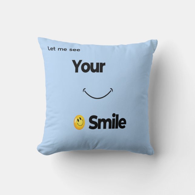 Coussin Sourire Visage Jeter Oreiller-Cute Positivité Accu (Recto)