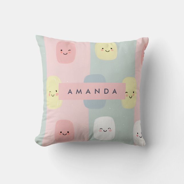 Coussin Sourires personnalisés Pastel Sweets Kawaii (Recto)