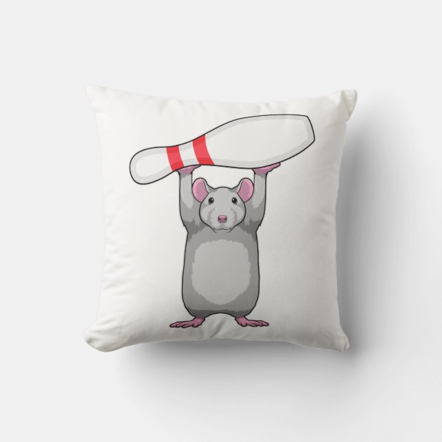 Coussin Souris à Bowling avec épingle de Bowling (Recto)