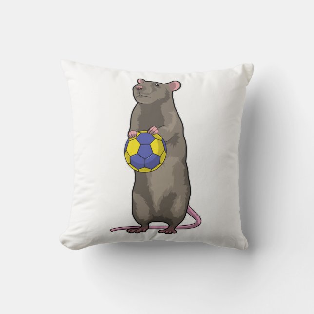 Coussin Souris au handball (Recto)