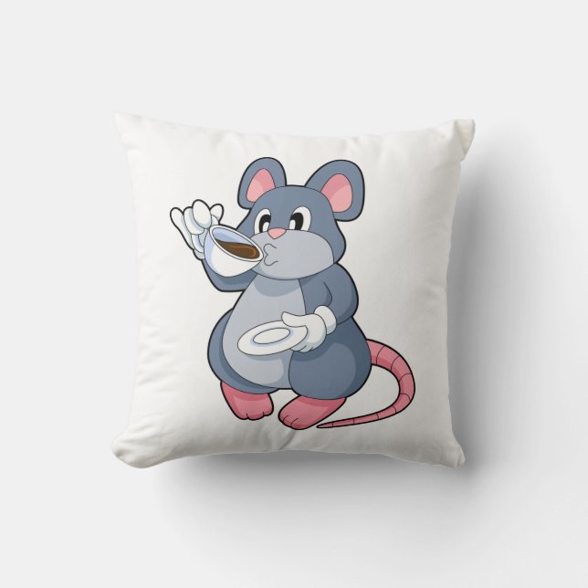 Coussin Souris avec Café Cup (Recto)