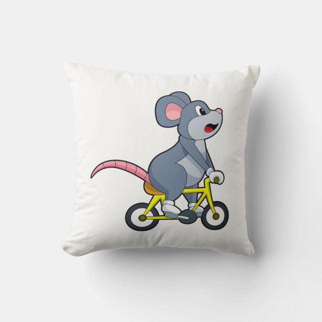 Coussin Souris avec vélo (Recto)