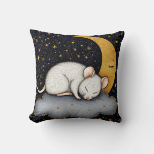 Coussin ☁️🐭 Souris Blanche Nuage Sommeil Décoration Douil