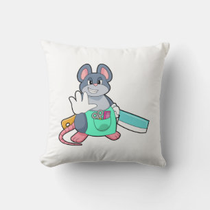 Coussin Souris comme coiffeur avec ciseaux et comble
