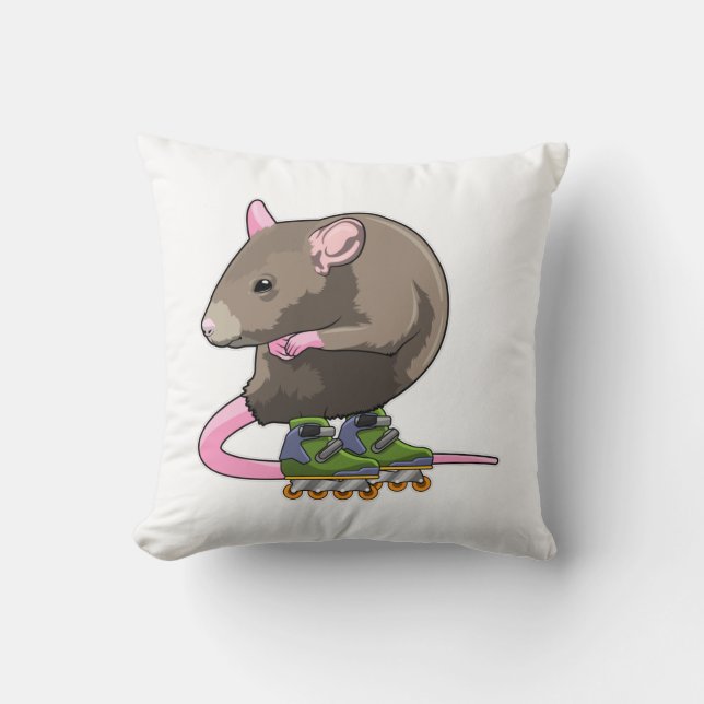 Coussin Souris comme Patinage en ligne avec Patins en lign (Recto)
