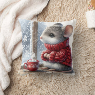 Coussin Souris De Noël Avec Du Coca Chaud À La Vapeur