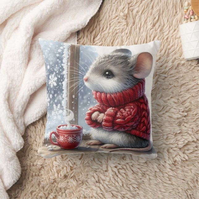 Coussin Souris De Noël Avec Du Coca Chaud À La Vapeur (Couverture)