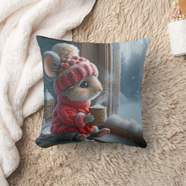 Coussin Souris De Noël Avec Du Coca Chaud À La Vapeur (Couverture)