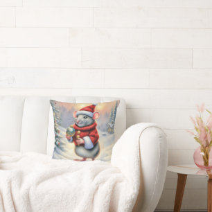 Coussin Souris De Noël Avec Ornement