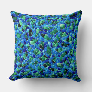 Coussin Souris de vert et bleu rugueux pillow