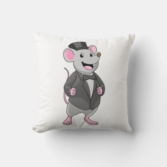 Coussin Souris en marié avec ruban (Recto)