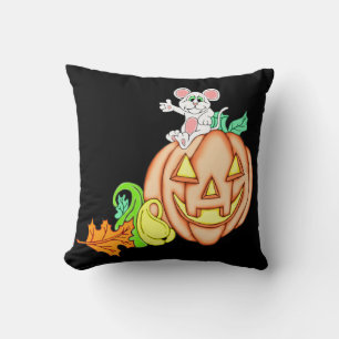 Coussin Souris Halloween Et Citrouille