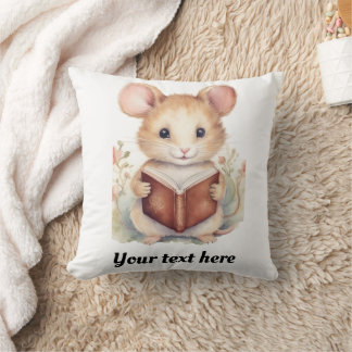 Coussin Souris livre de lecture whimsical mignon