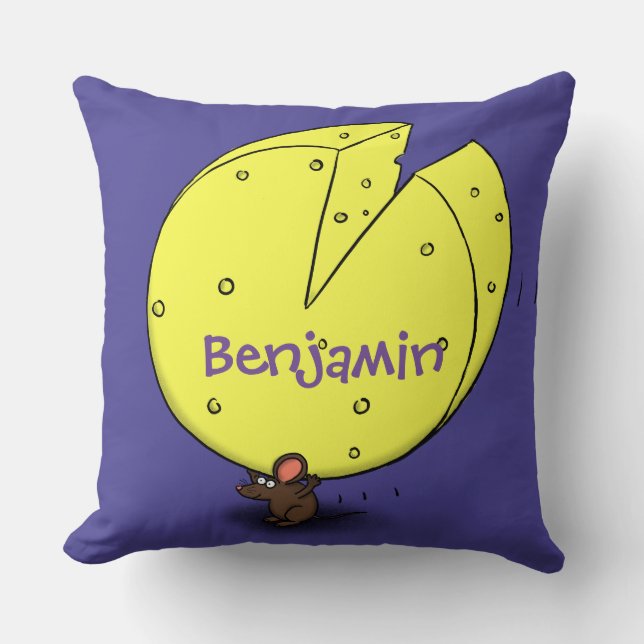 Coussin Souris mignonne avec dessin animé au fromage (Recto)