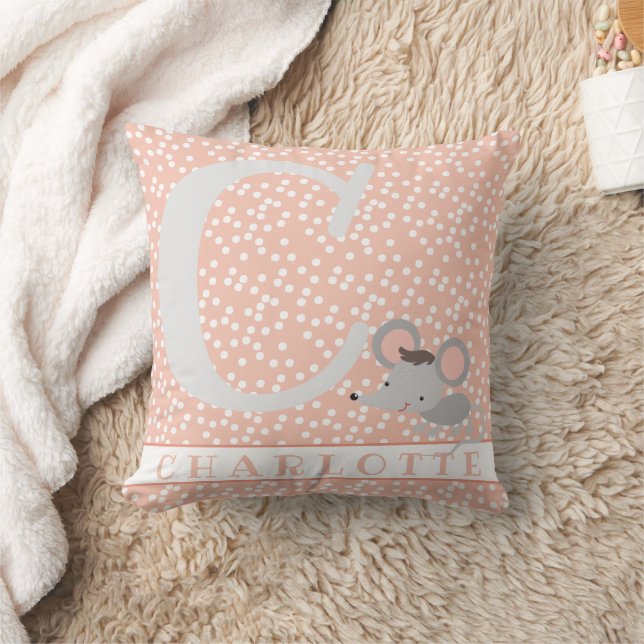 Coussin Souris mignonne et À petits pois infirmière person (Couverture)
