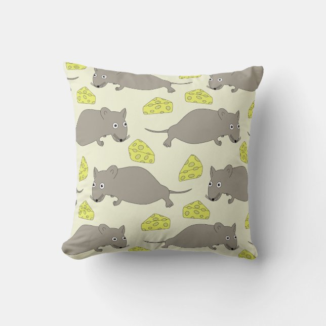 Coussin Souris motif fromage (Recto)