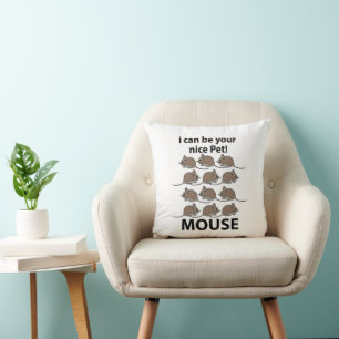 Coussin Souris Rat Animal Je peux être votre jolie souris