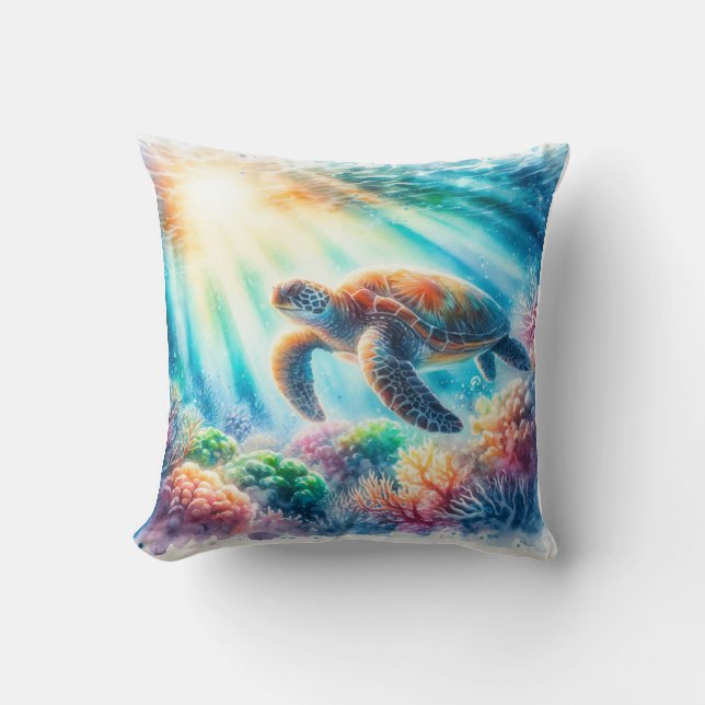 Coussin Sous la tortue de mer (Recto)