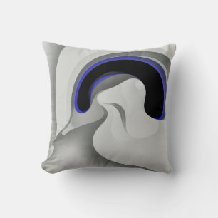 Coussin Sous le bleu : gris Abstrait, noir et bleu