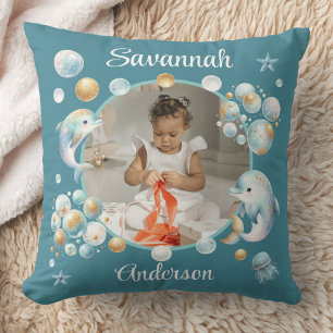 Coussin Sous l'eau Photo de dauphin mignon Féminin