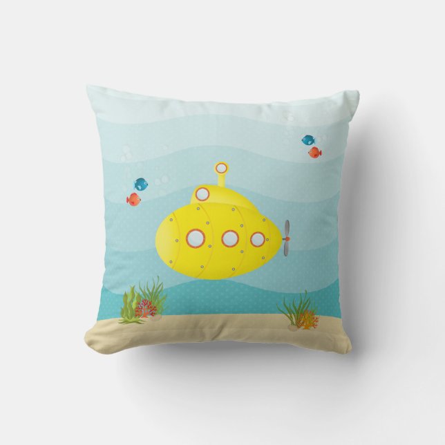 Coussin Sous-marin jaune de haute mer (Recto)