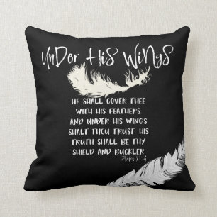 Coussin Sous Ses Ailes Citation Avec Psaumes Verse