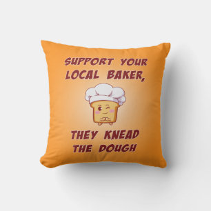 Coussin Soutenez votre boulangerie qu'ils ont pétri la pât