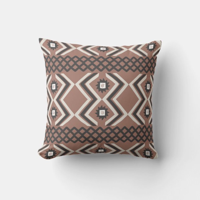 Coussin Southwestern Design Adobe Black Brick noir (Recto)