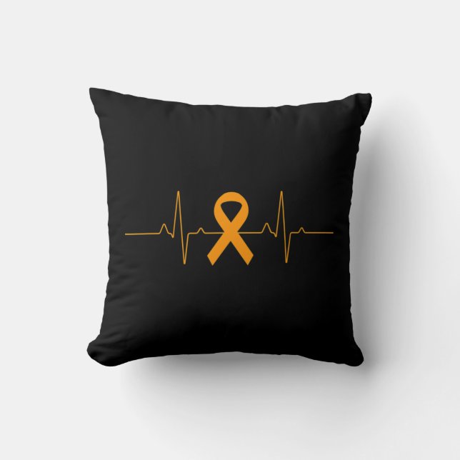 Coussin soutien à Leukemia Sensibilisation orange Ruban pr (Recto)